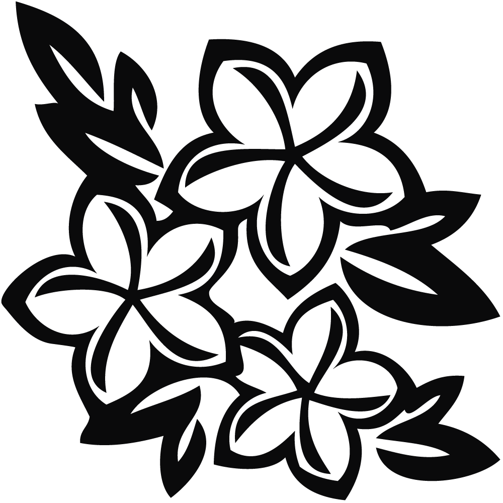 Hawaiian Flower Line Clipart