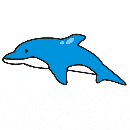 Dolphins in water clipart