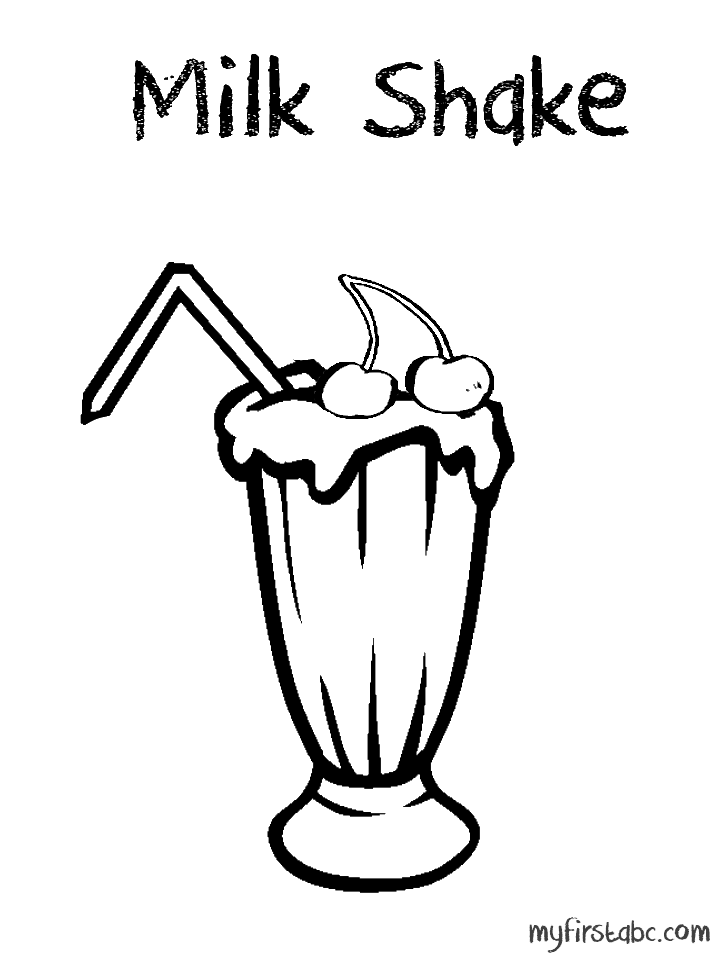 Milk Shake Coloring Page - My First ABC