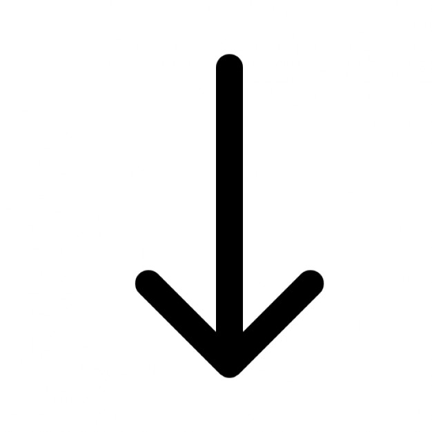 Doodle arrow clipart pointing down