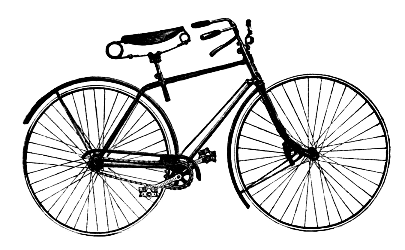 Vintage Advertising Clip Art - Antique Bicycle - The Graphics Fairy