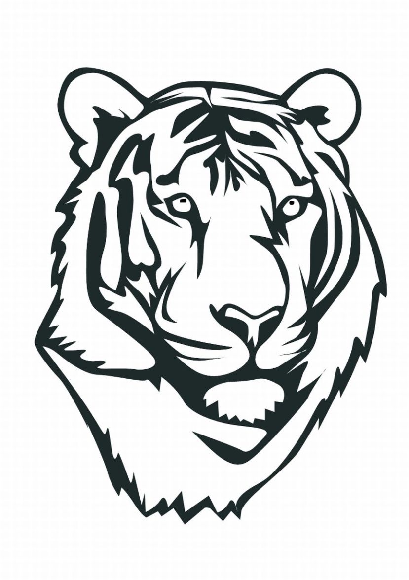 Best Photos of Tiger Outline Coloring Page - Cute Tiger Clip Art ...
