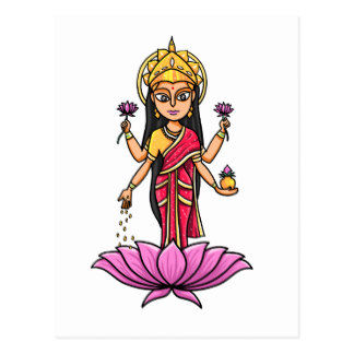 Goddess Lakshmi Postcards | Zazzle