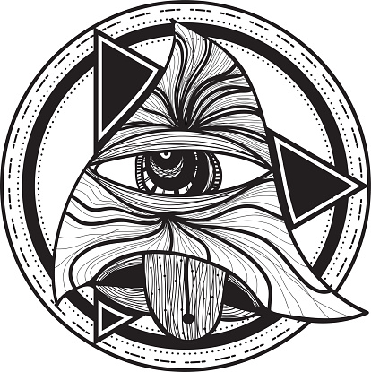 Drawing Of The All Seeing Eye Clip Art, Vector Images ...