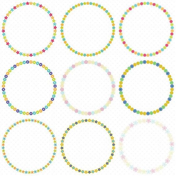 Flower Frame Clip Art, Flower Wreath Clip Art, Floral Clipart ...