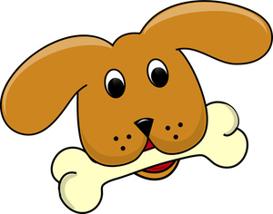 Dog with bone clipart