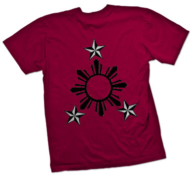 Filipino 3 Stars & a Sun Maroon Mens T-Shirt | Custom T-Shirts ...