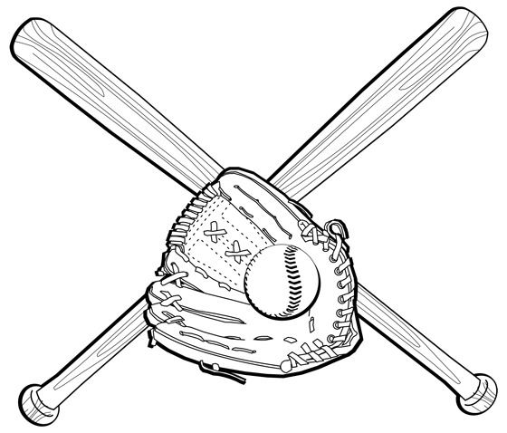 Softball Balks And Bat Drawing | Free Download Clip Art | Free ...