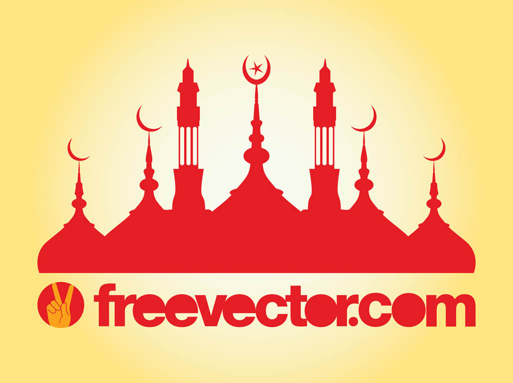 Mosque Silhouette Vector Vector Art & Graphics | freevector.com