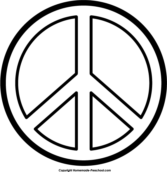 Peace Sign Clipart Black And White - Free Clipart ...