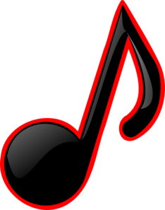 Black/red Music Note clip art - vector clip art online, royalty ...