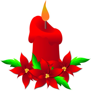 Poinsettia Clipart Image - Poinsettia flowers with a red Christmas ...