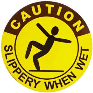 FloorSignage Warehouse Safety Signage Sign, "Caution Slippery When ...