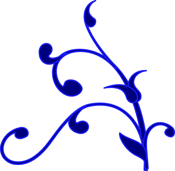 Blue Outline Flower Vine clip art - vector clip art online ...