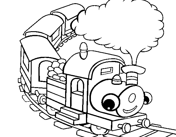 Coloring page Smiling train to color online - Coloringcrew.