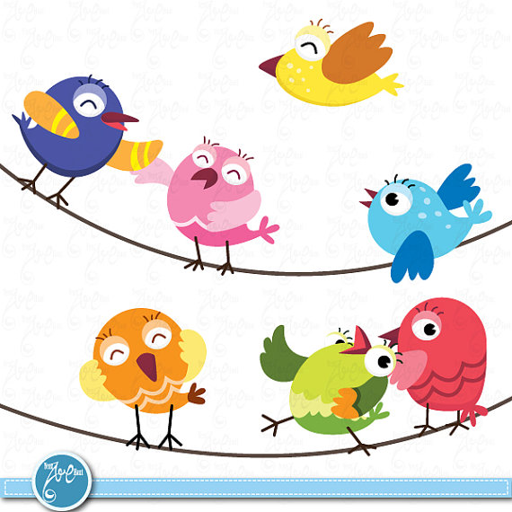 Birds Clip Art Cute baby birds Birds design by YenzArtHaut