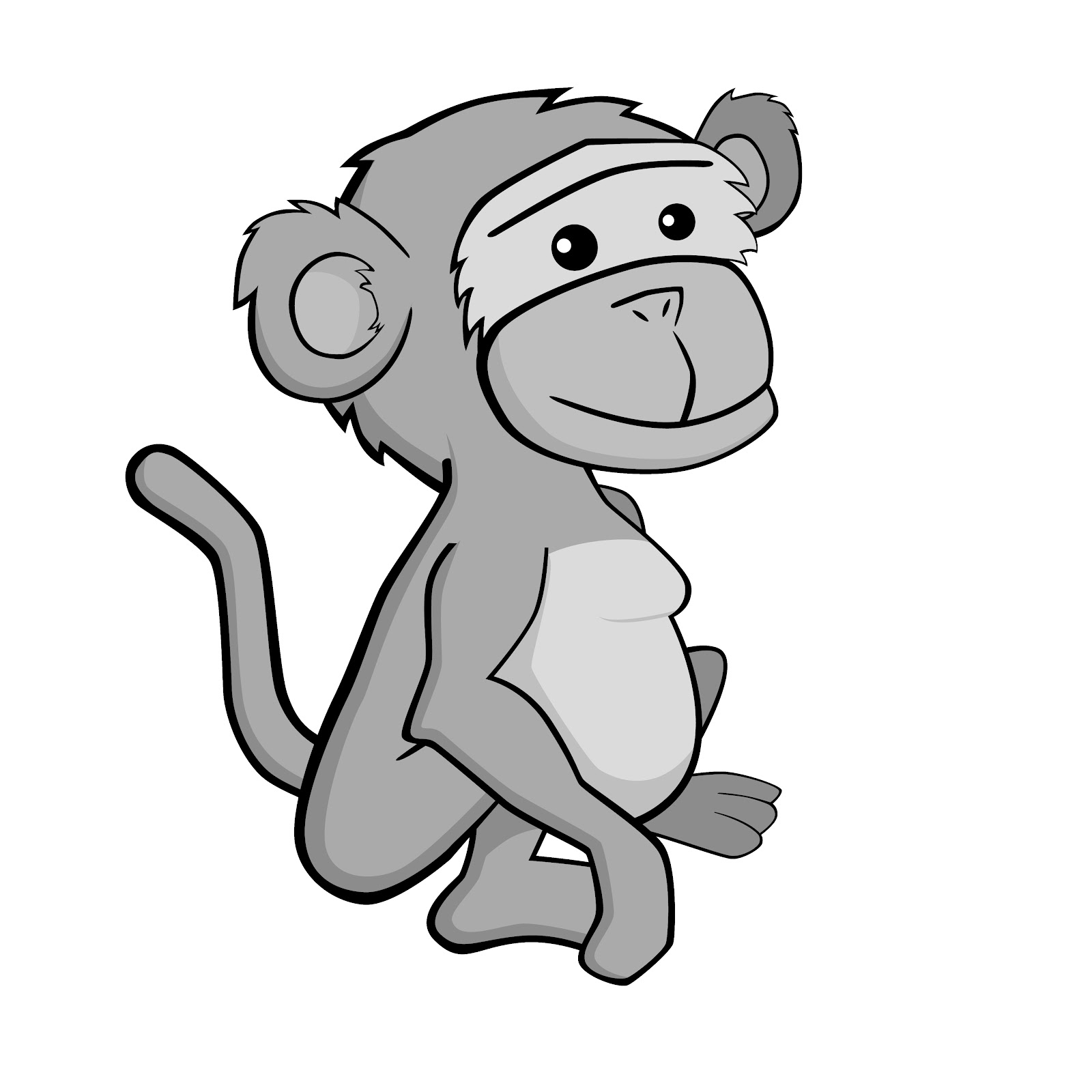 Monkey Clipart Black And White - ClipArt Best