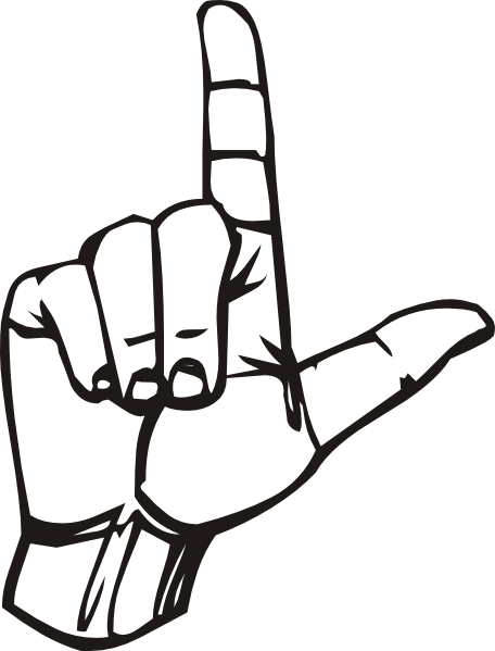 Sign Language L clip art Free Vector