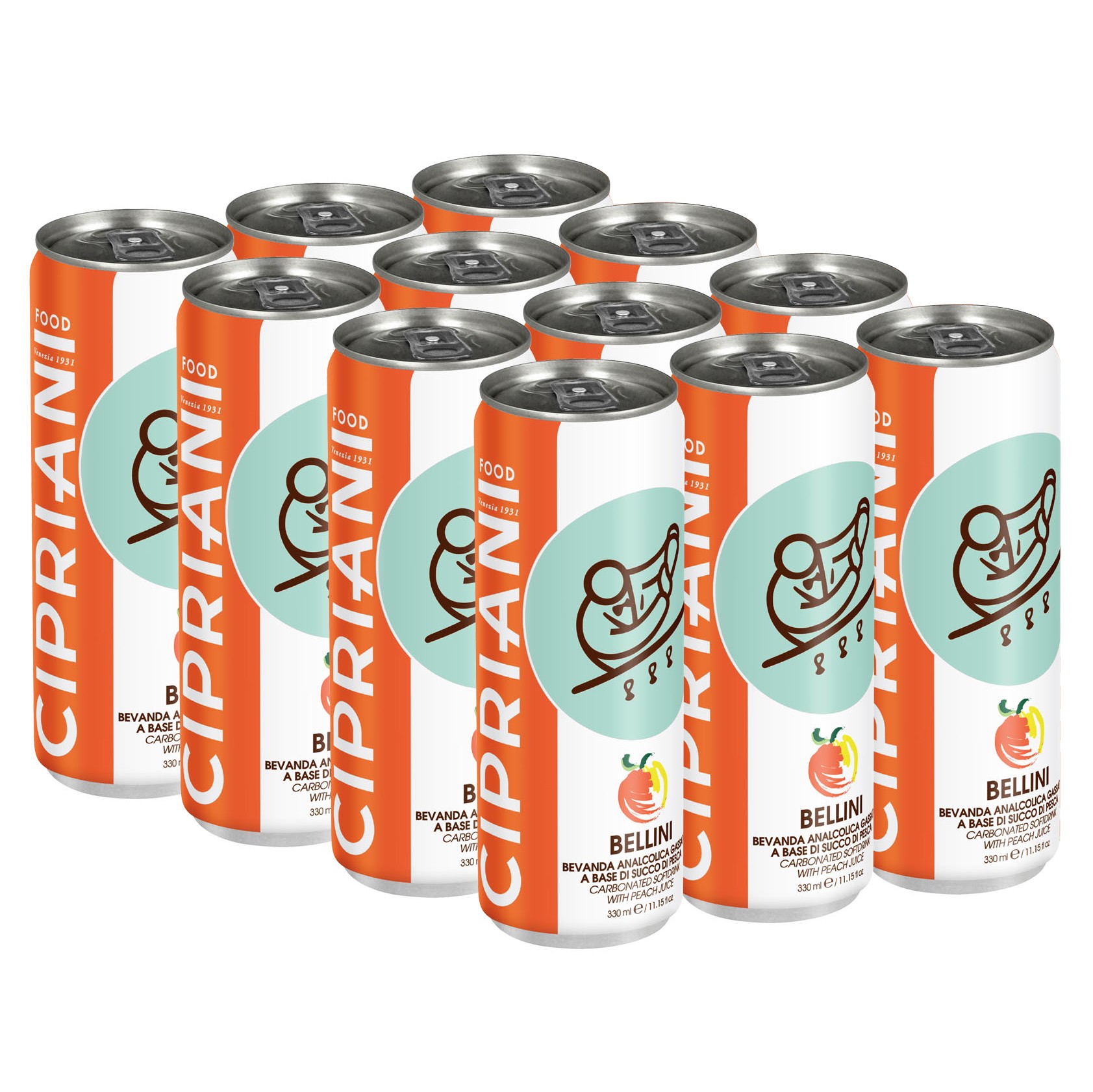 Cipriani Food Bellini Cans, 11.15 fl. oz (Pack of 12)