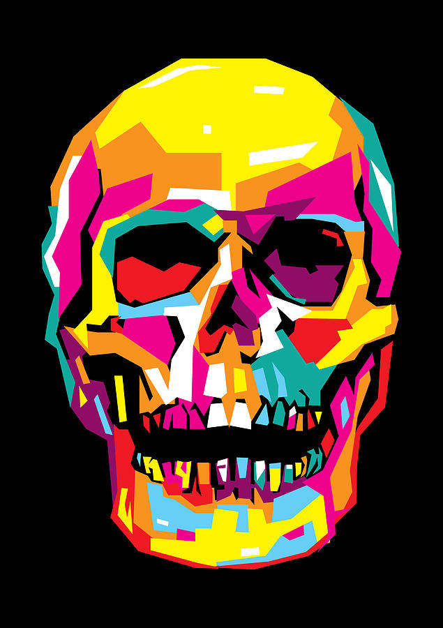 Skull Pop Art Wpap Digital Art by Ahmad Nusyirwan