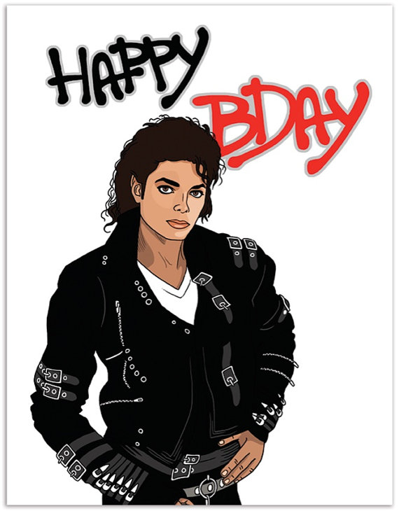 Item 889-Michael Jackson Birthday Card Make it by thefoundretail