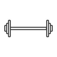 Outline of barbell clipart