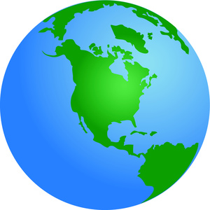 Globe Clipart Image - Globe with North America at the Center of ...