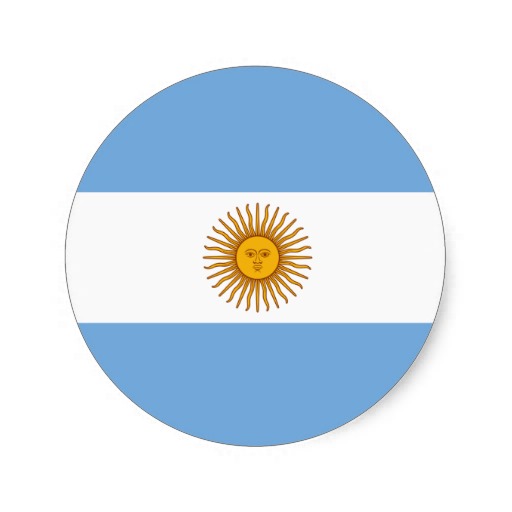Argentina Flag AR Round Sticker from Zazzle.