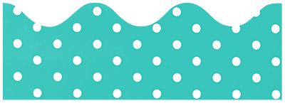 Polka Dots Turquoise Small Dots Scalloped Border | Mardel