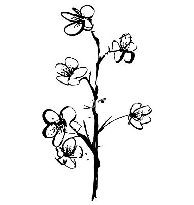 Free Vector | Cherry blossom ink illustration vector 176 - by ...