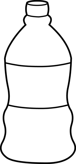 Plastic water bottle clipart black and white