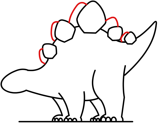 Dinosaur Art - Draw a Stegosaurus Dinosaur Picture