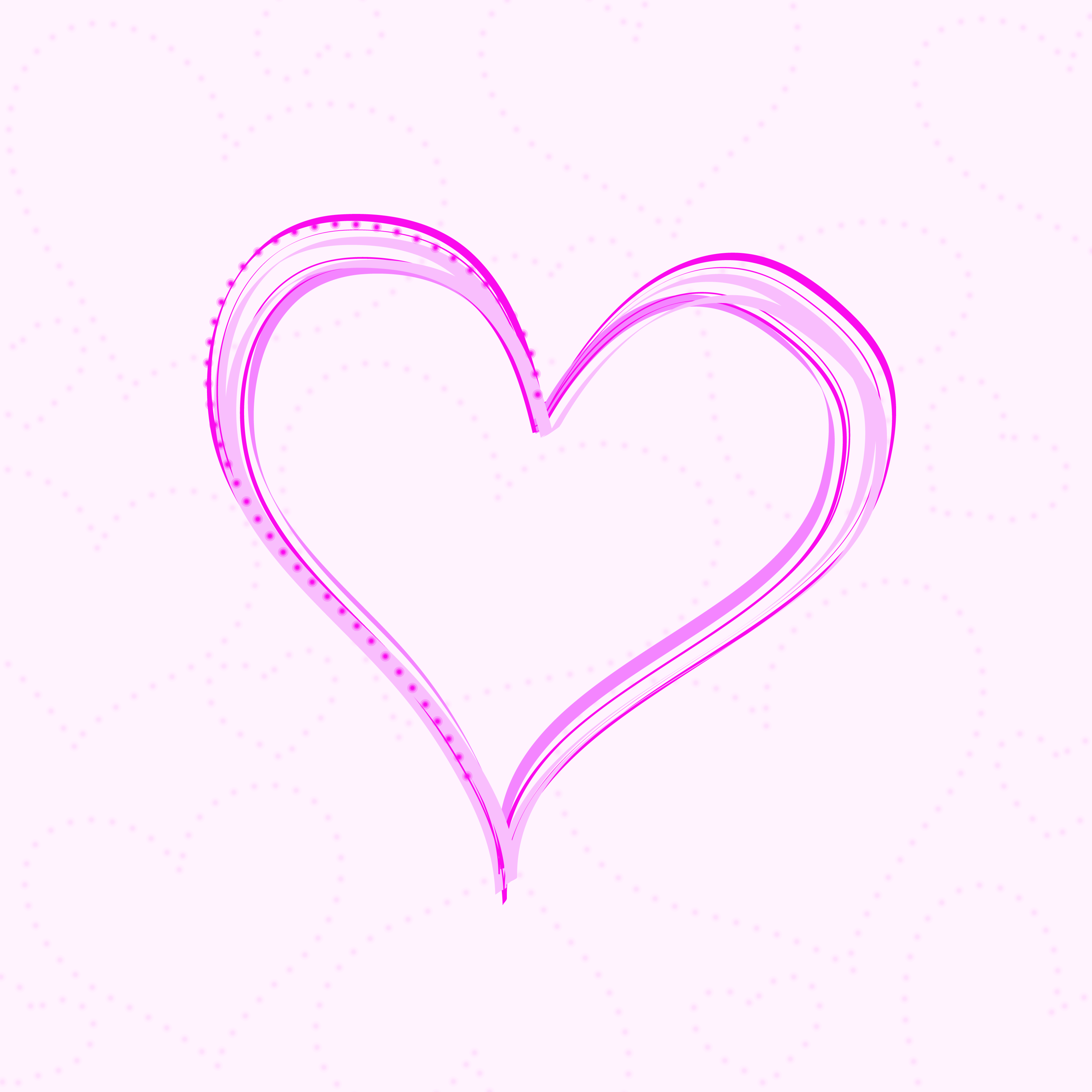Сердце розовое контур