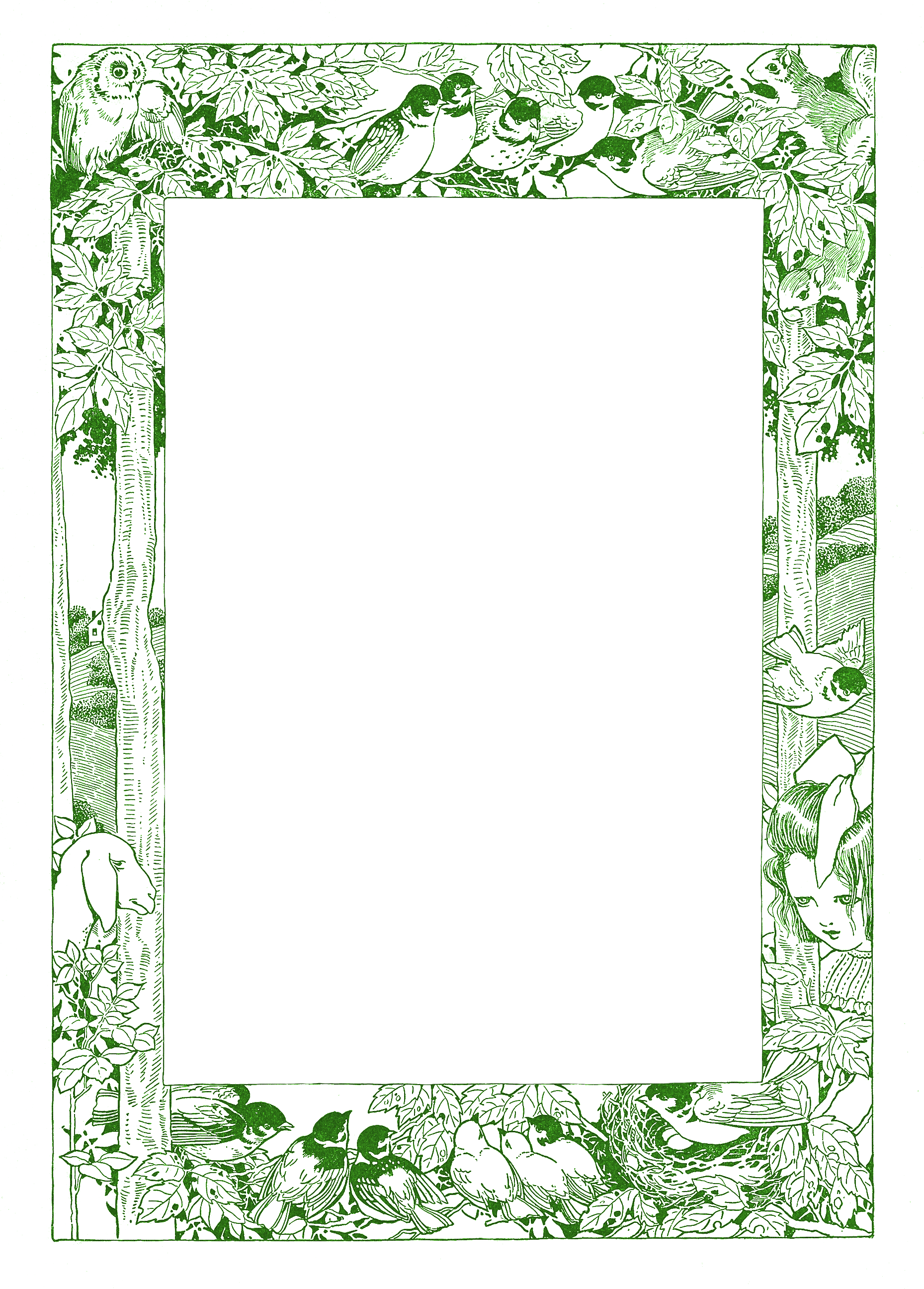 CatnipStudioCollage-: Free Vintage Clip Art - Woodland Frame with ...