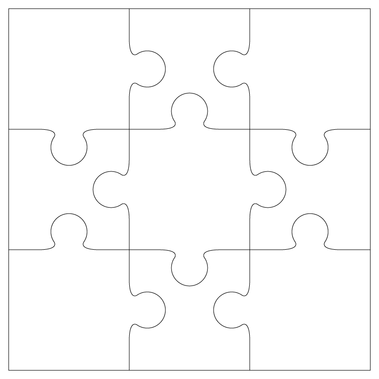 Puzzle Template 6 Pieces