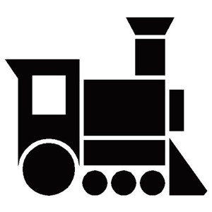 708) Steam Train Silhouette - Cartoon stand ups, faceless c ...
