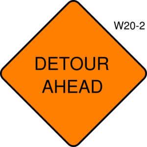 Detour Ahead Clip Art - vector clip art online ...