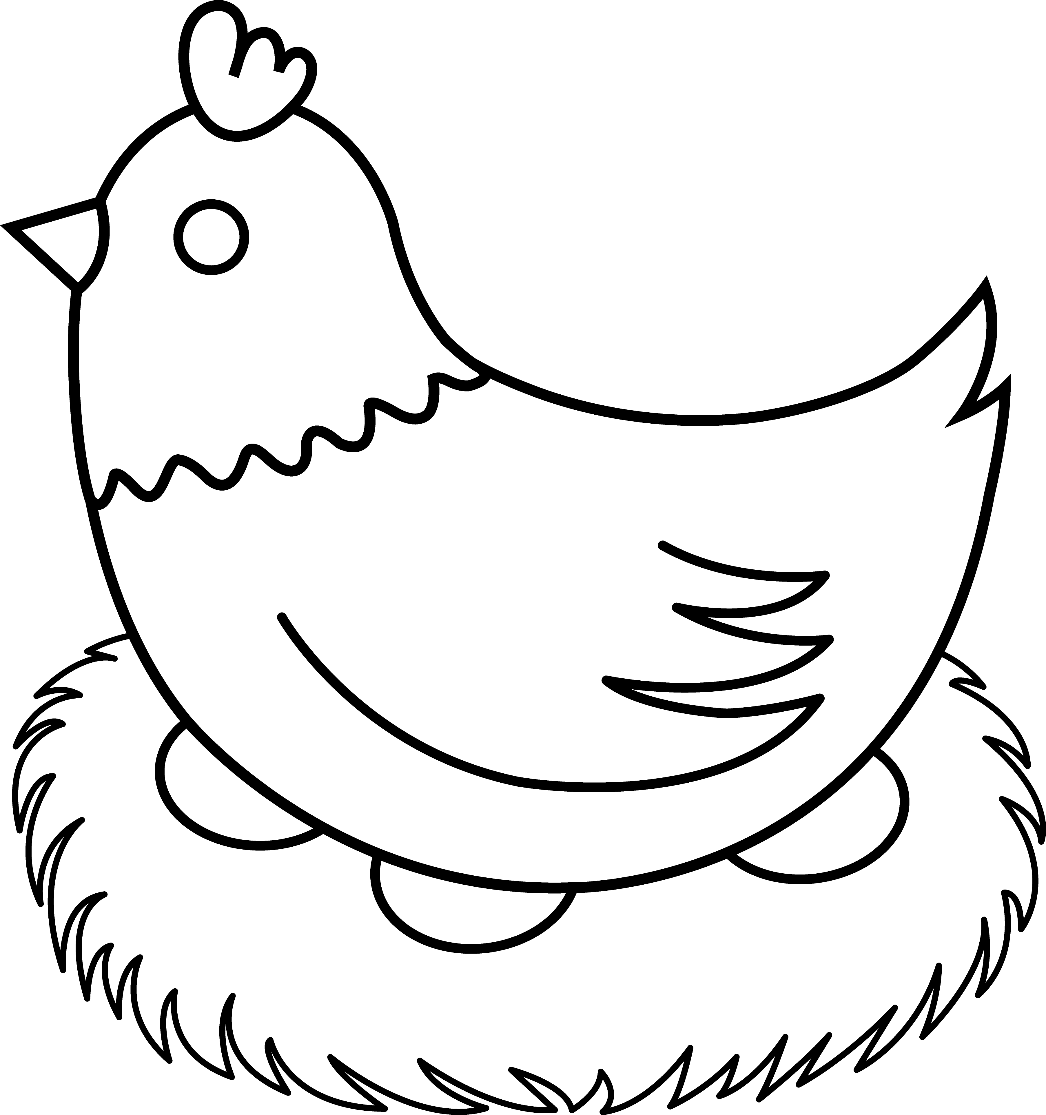 Hen Clipart Black And White - ClipArt Best