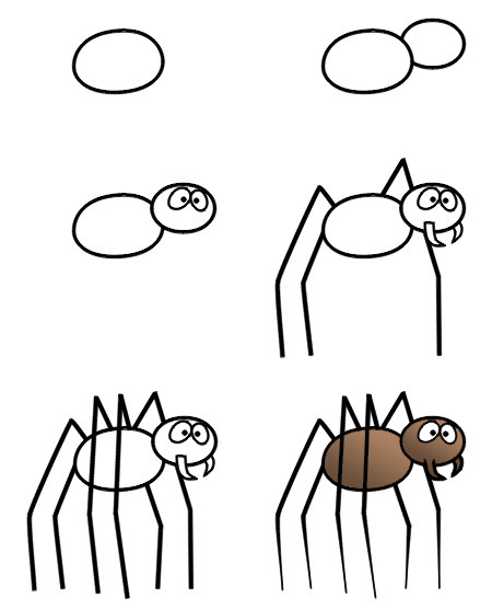 How to draw a spider