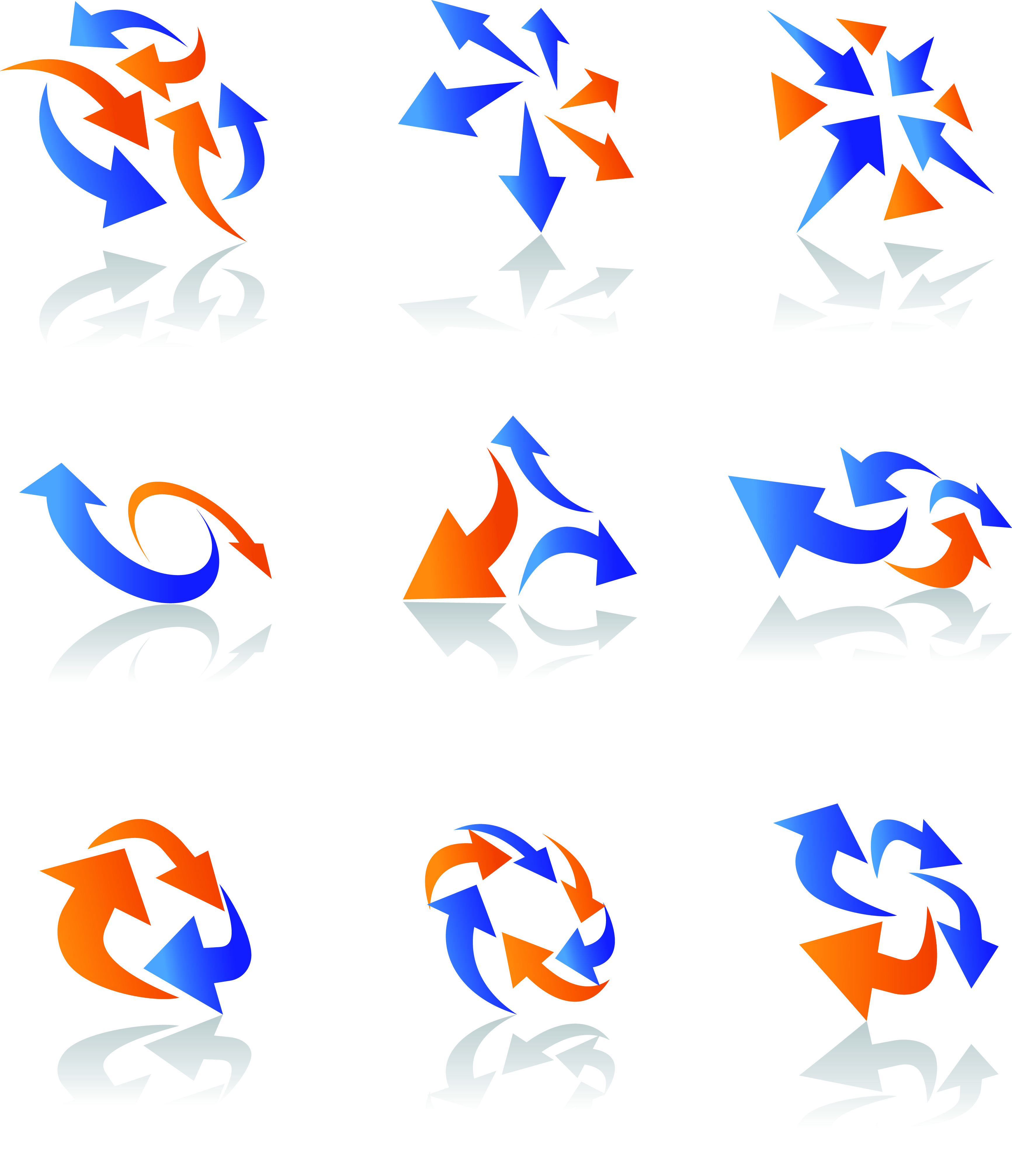 Dynamic arrow icons 01 vector Free Vector