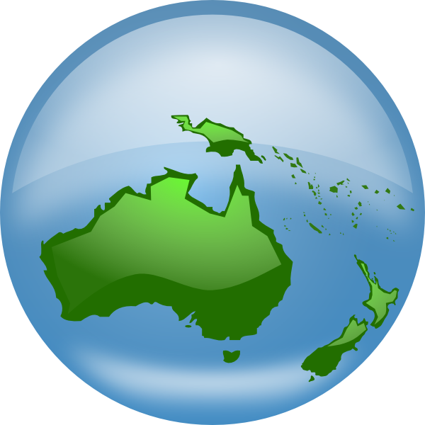 Oceania Globe clip art Free Vector