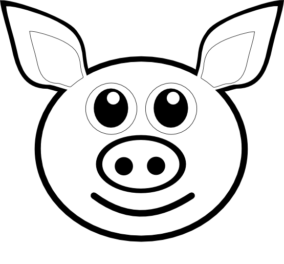 Clip Art: palomaironique pig face pink black ...