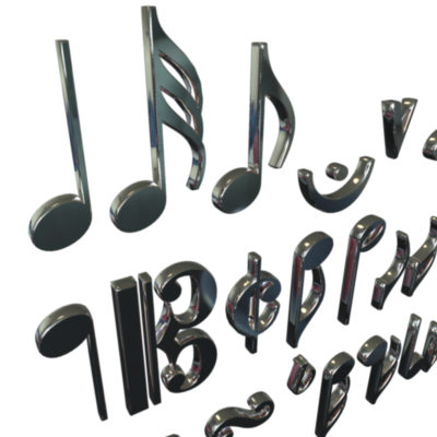 3d music notes model