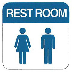 Men and Women Restroom Sign 6" x 6" - RR-