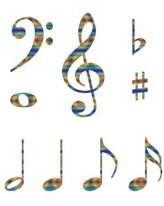 Music notes, Design and Music symbols