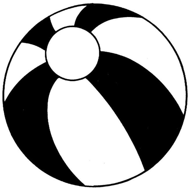 Beach ball clipart black and white