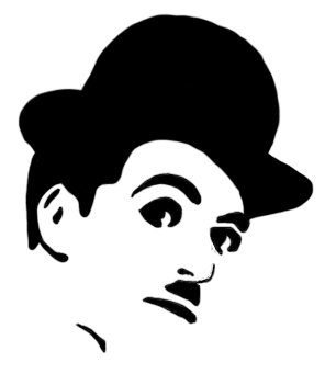 O] Charlie Chaplin, actor, old, simple, face, hat : StencilTemplates