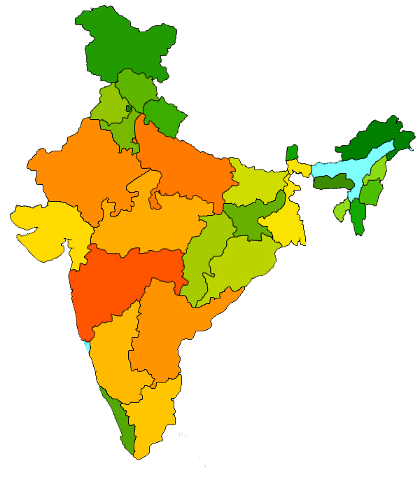 Blank india clipart map