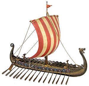 Amazon.com: Drekar Viking Ship Model Dragons Head Figurine Statue ...