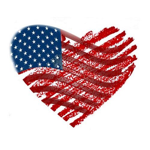 American Flag Heart Clipart